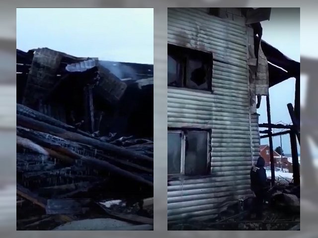 В Пермском крае во время ночного пожара погибли пять человек. Видео
