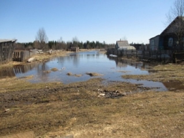Вода в Каме поднялась — в Косинском районе подтопило придомовые территории