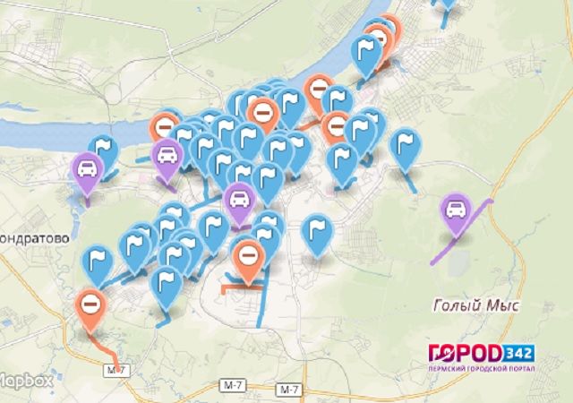 В Перми запущена интерактивная карта дорожного ремонта