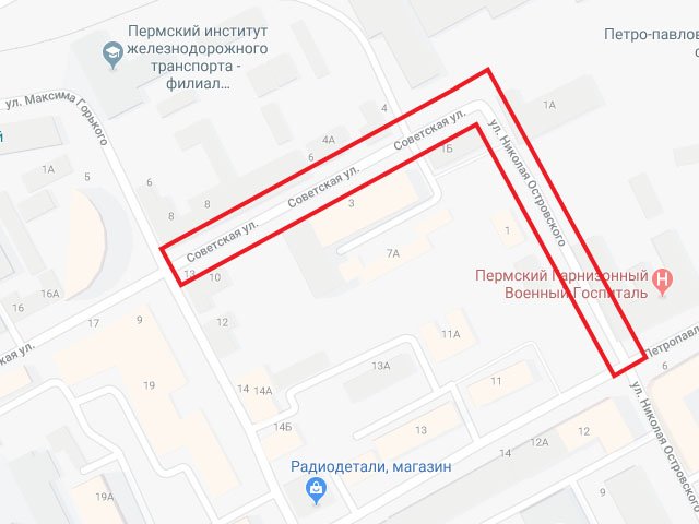 В Перми 23 и 24 июня изменится движение транспорта на улицах Островского и Советская