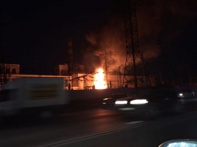 Пожар на электроподстанции в Дзержинском районе Перми