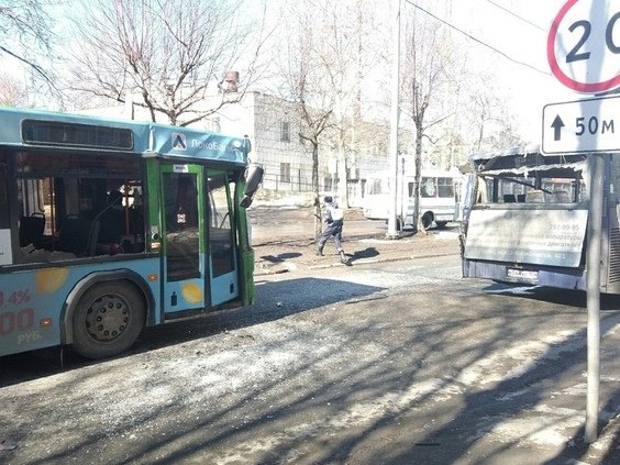 В Перми произошло ДТП, в котором столкнулись два автобуса