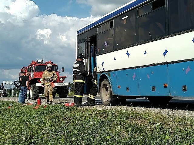 В Прикамье загорелся автобус с пассажирами