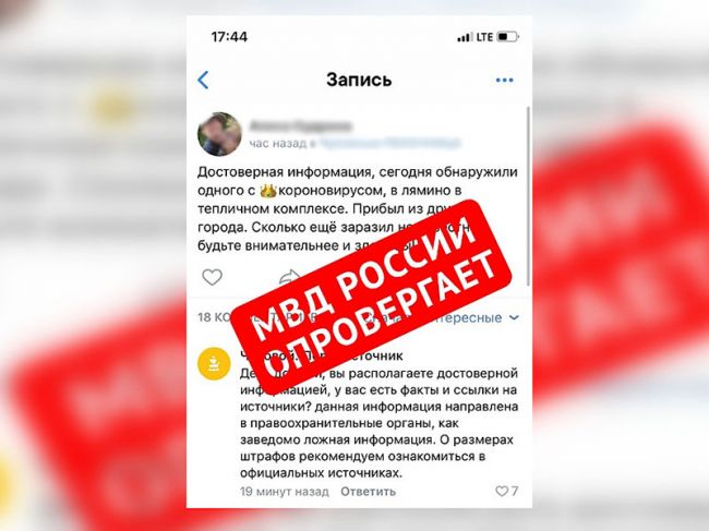 Жительница Пермского края получила большой штраф за фейк про коронавирус