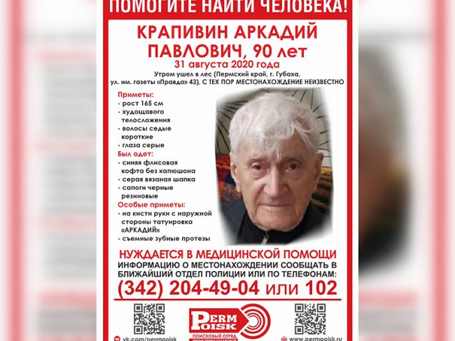 В Пермском крае пропал 90-летний грибник