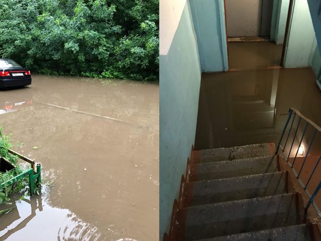 Из-за потопа в Перми оказался заблокирован жилой дом