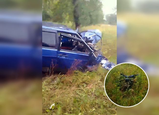 В страшной аварии в Прикамье у автомобиля оторвало двигатель