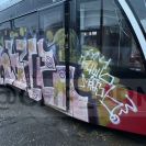 Неизвестные вандалы разрисовали трамвай в Перми
